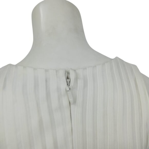 Lulus White Sleeveless V-Neck Knee Length Ribbed Sheer Dress Size L Bodycon - Picture 7 of 10
